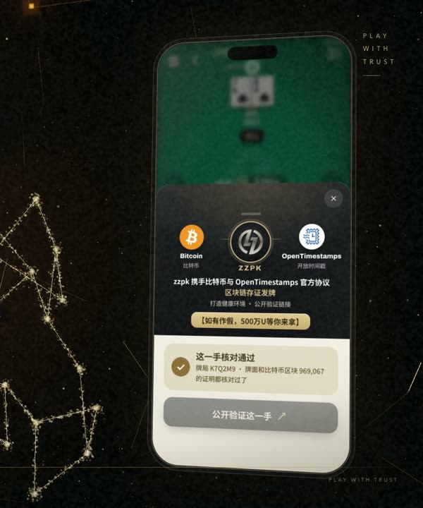 区块链验牌画面